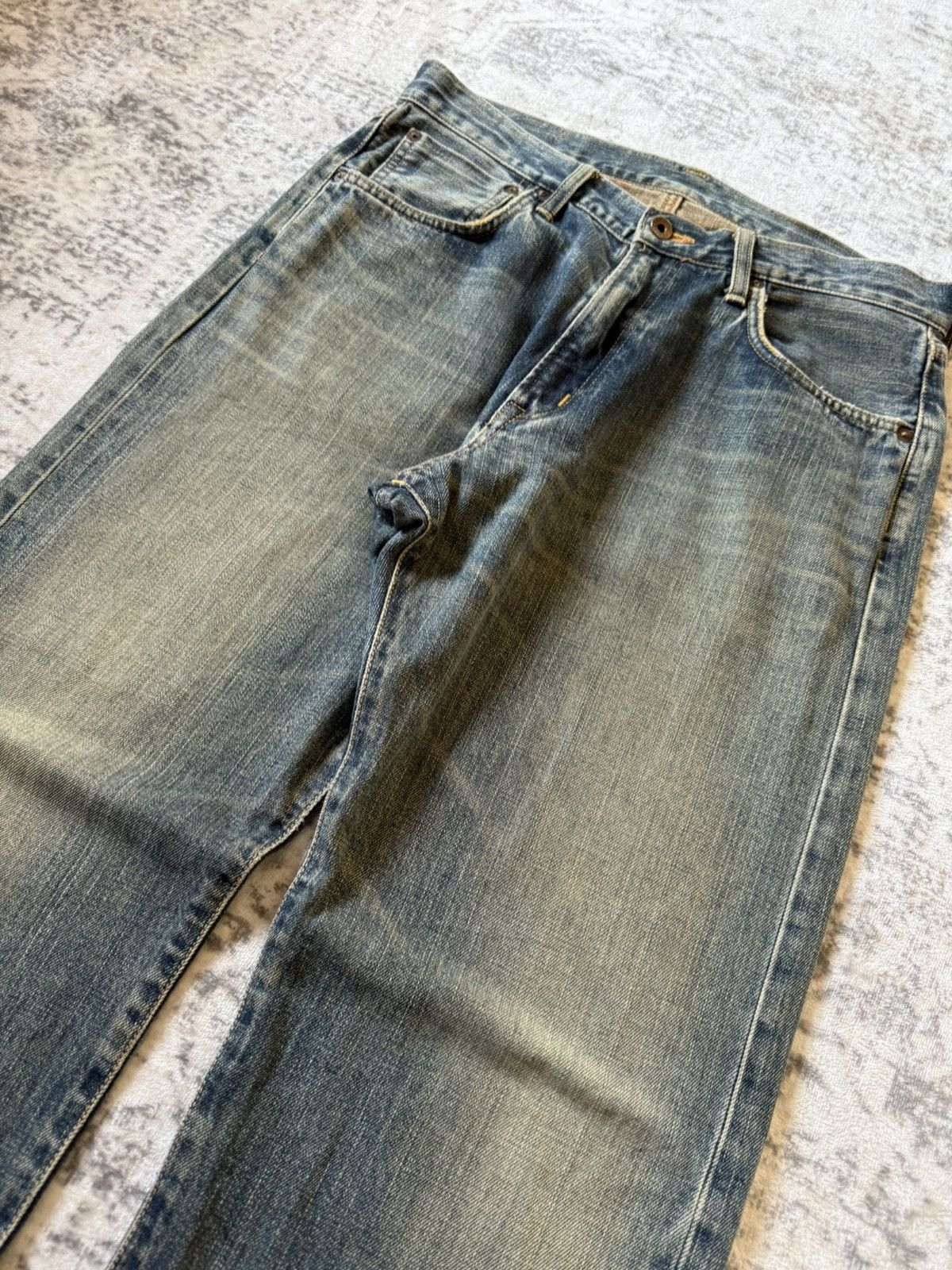 Kapital Vintage Edwin 505 Earthy Mud Wash Selvedge Loose Jeans Size US 32 / EU 48 - 8 Thumbnail
