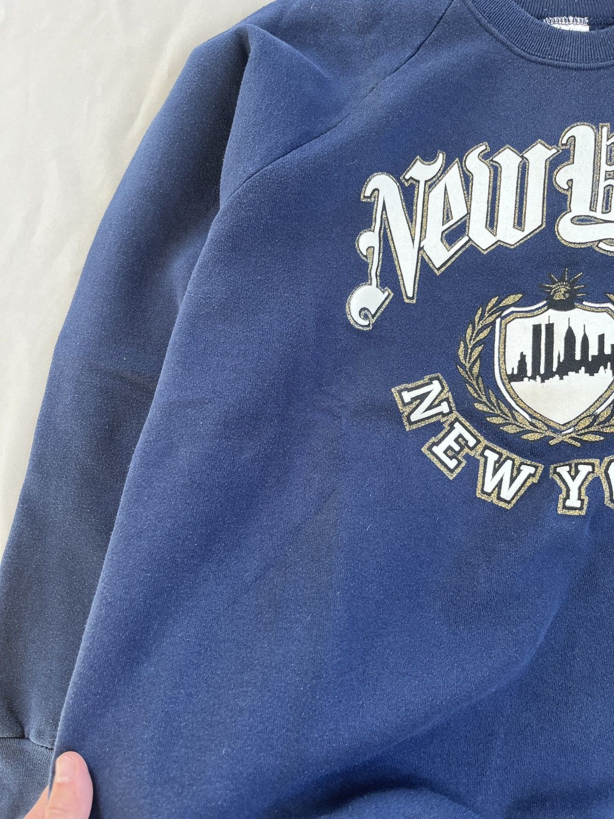 Vintage New York Vintage Made in USA Blue Heavy Sweatshirt Size US XL / EU 56 / 4 - 5 Thumbnail