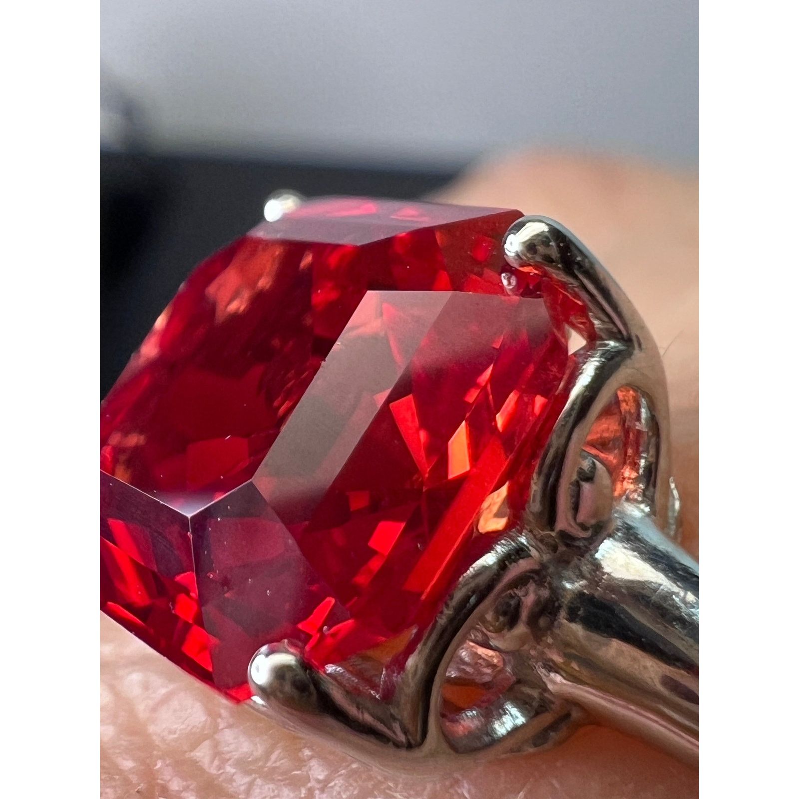 Other Lab padparadscha sapphire 925 solitaire ring size 9 Size ONE SIZE - 1 Thumbnail