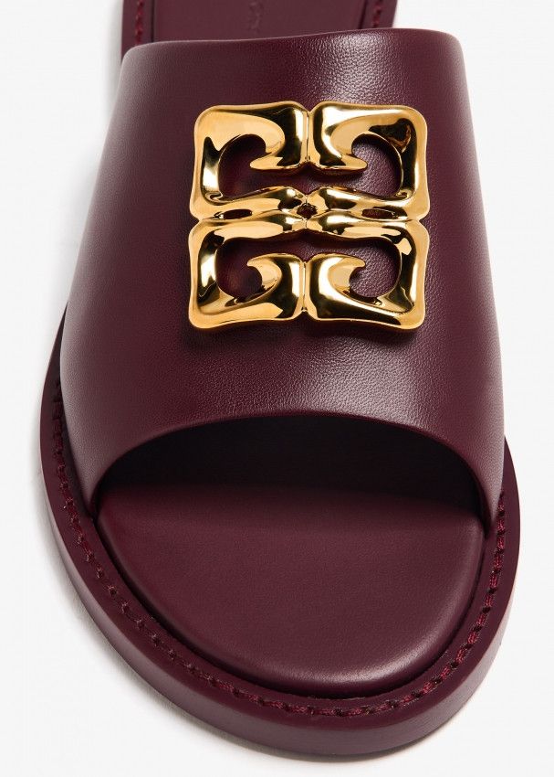 Givenchy o1srvl11e0325 4G Liquid Flat Mules in Burgundy Size US 7 / IT 37 - 2 Thumbnail