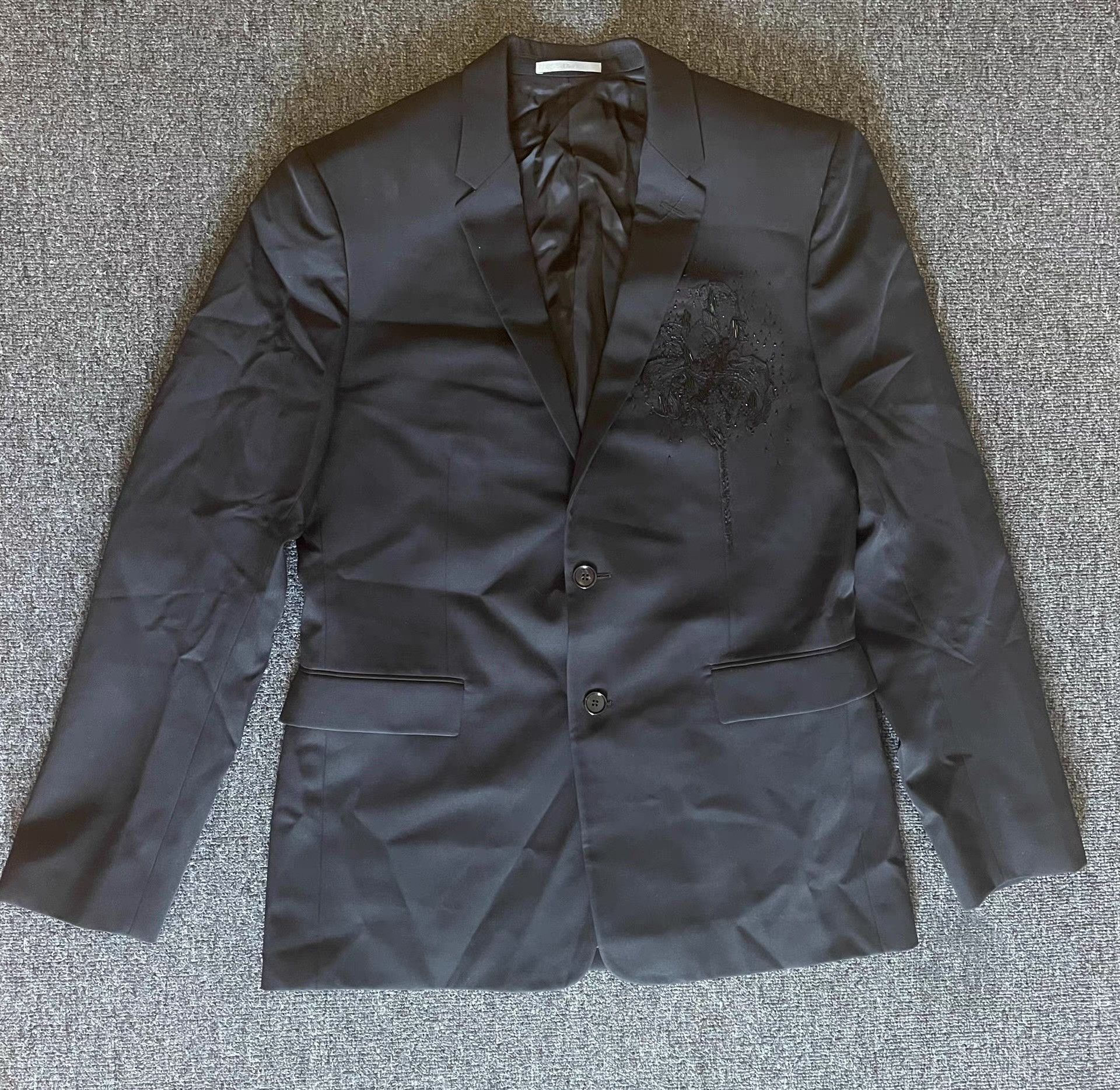 Dior Black Blazer with Embroidered Detail Size US M / EU 48-50 / 2 - 1 Thumbnail