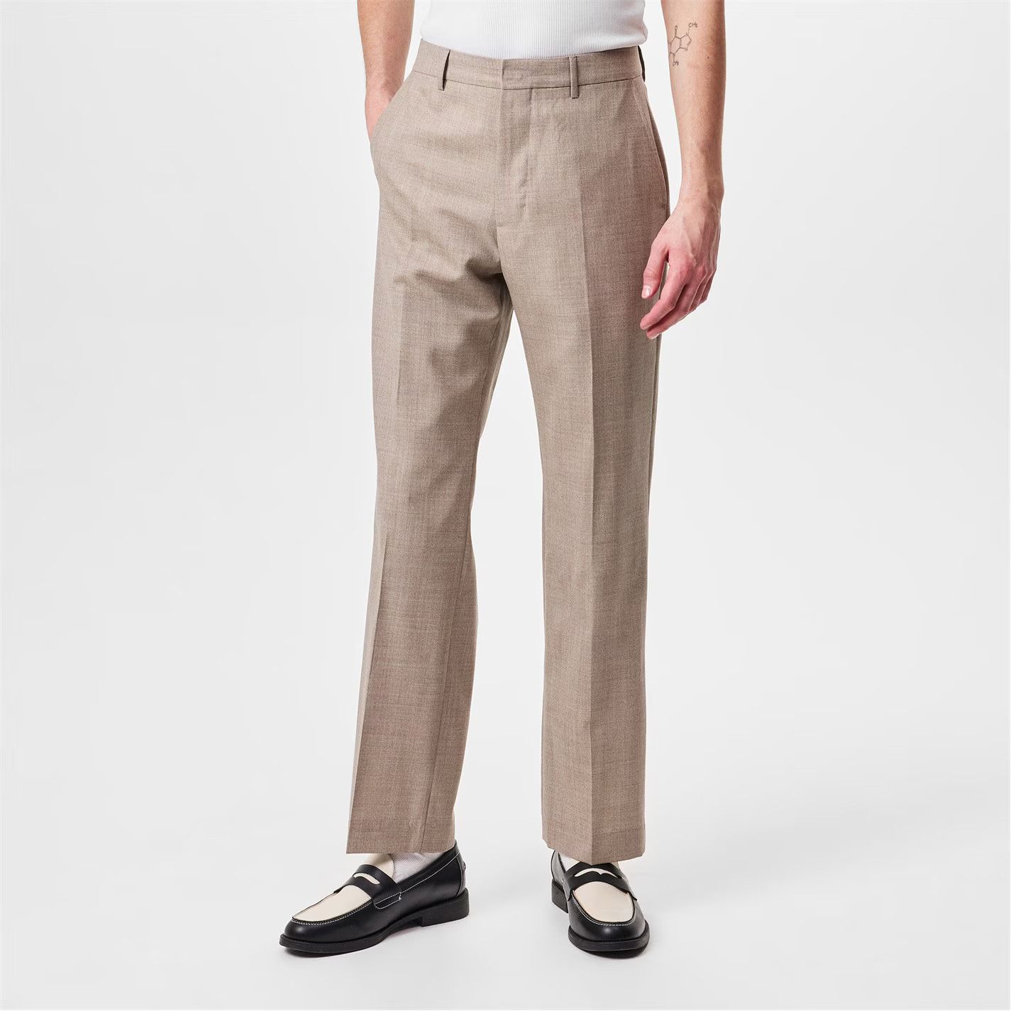 AMI o1g2r1mq0326 Straight Trousers in Beige Size US 34 / EU 50 - 4 Thumbnail