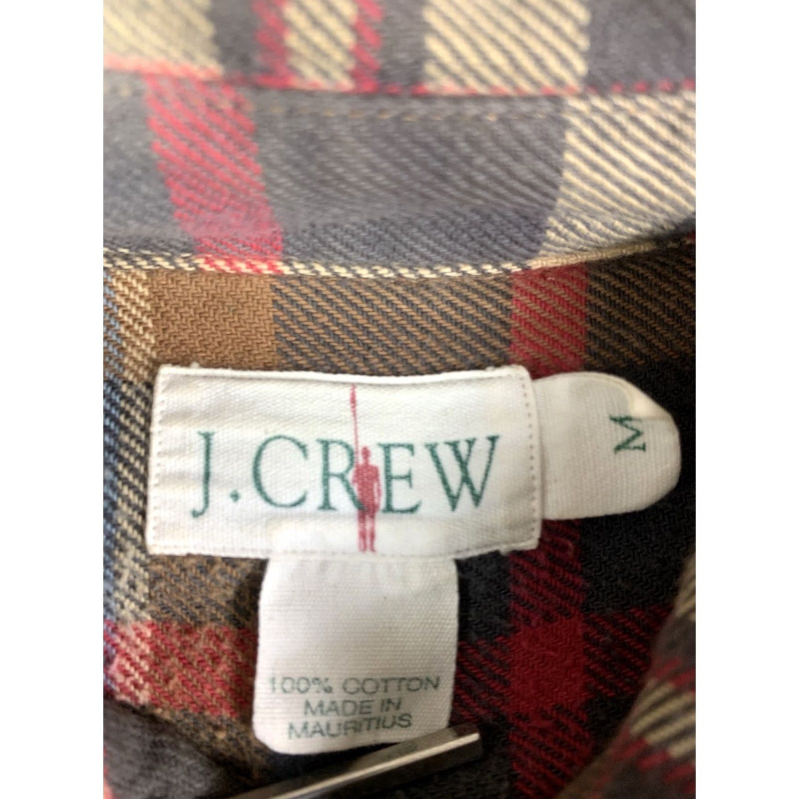 J.Crew J.CREW Oarsman Flannel Shirt Mens M Full zip Brown Red Plaid Long sleeve Size US M / EU 48-50 / 2 - 4 Thumbnail