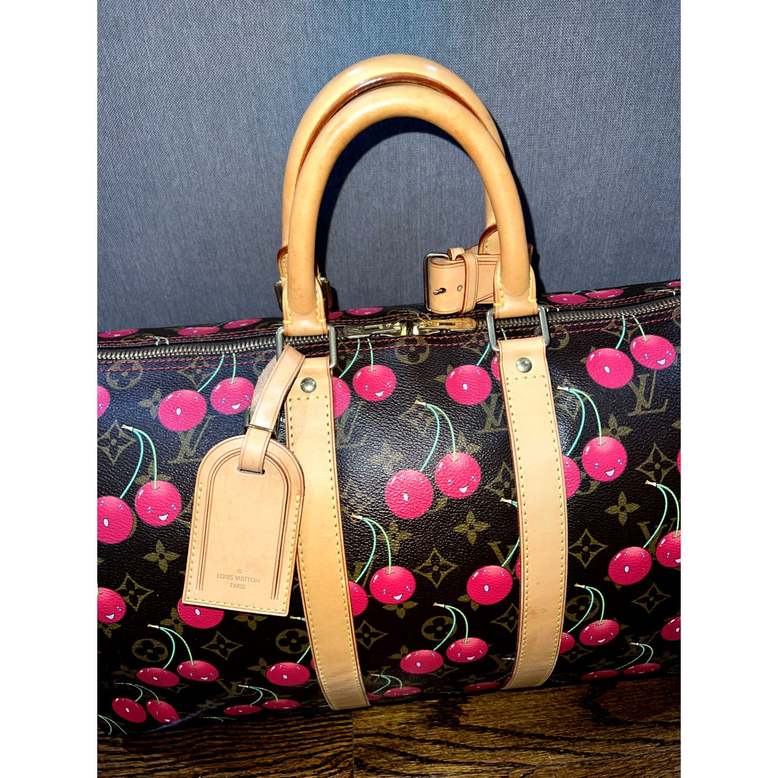 Louis Vuitton Louis Vuitton Keepall Takashi Cherry Monogram Travel Bag Size ONE SIZE - 3 Thumbnail