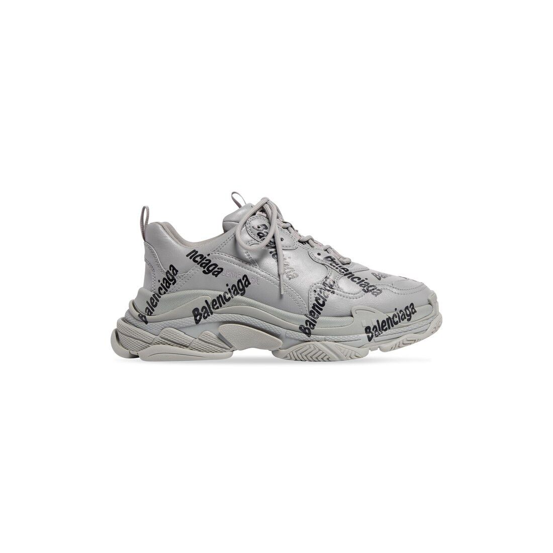Balenciaga o1mt1gz0924 Triple S Logotype Sneaker in Grey/Black Size US 11 / EU 44 - 1 Thumbnail