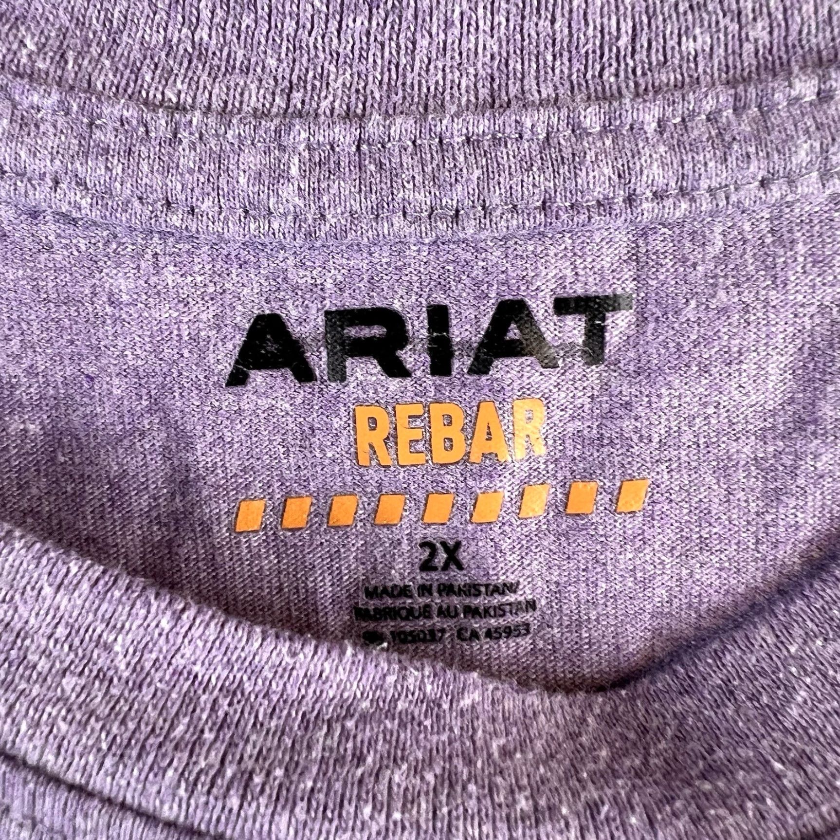 Ariat Ariat Rebar Shirt Pocket 2XL Heather Purple Short Sleeve Mens Purple 2XL Shirt Pocket Workwear Size US XXL / EU 58 / 5 - 3 Thumbnail