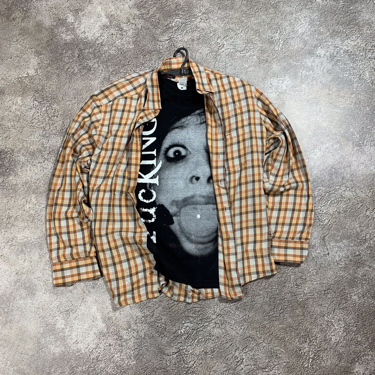 Vintage Vintage 90s Y2K Plaid Graphic Shirt Streetwear Grunge Slim L Size US L / EU 52-54 / 3 - 1 Thumbnail