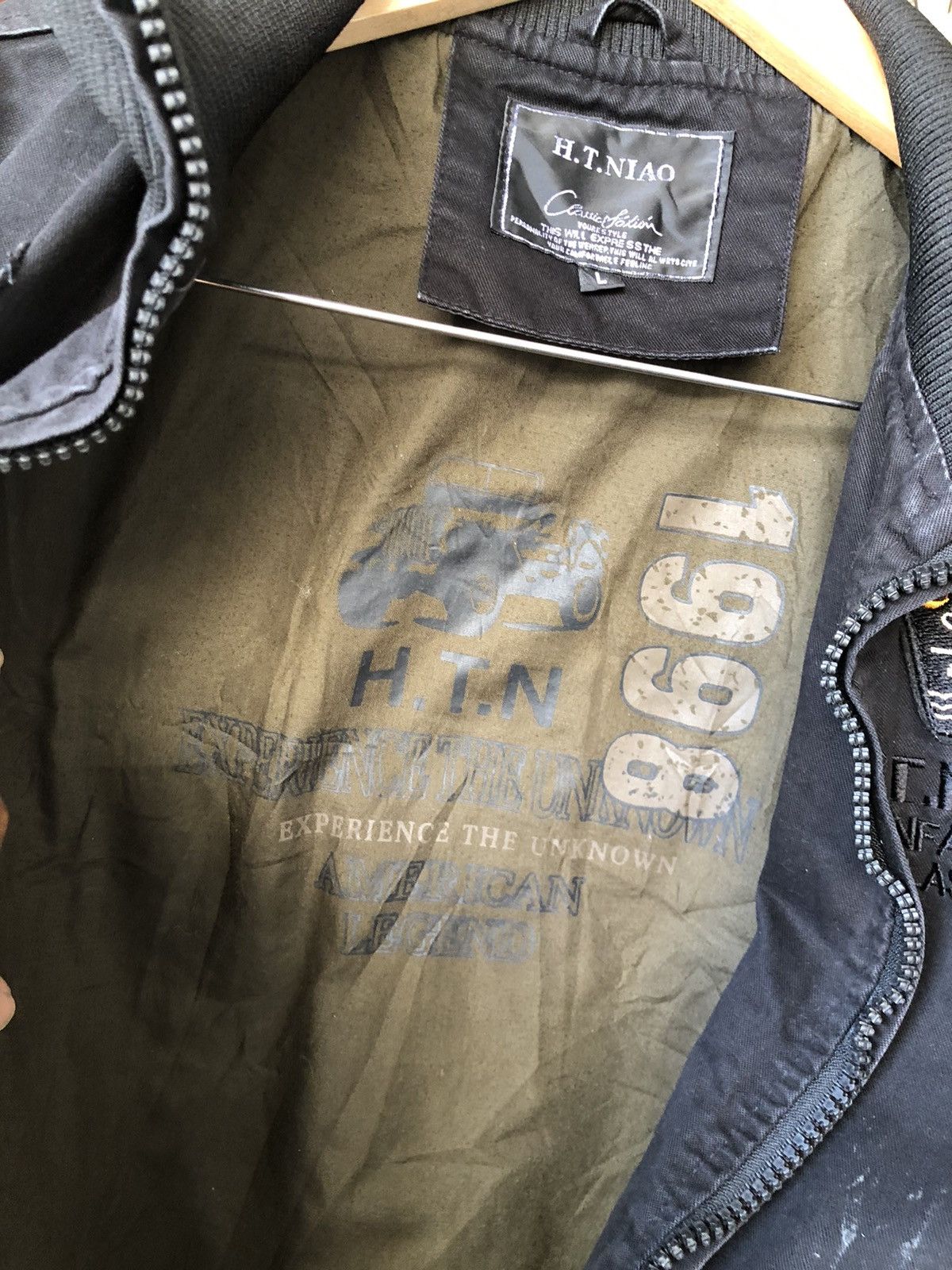 Vintage Huang Tai Niao Military Style Distressed Bomber Jacket Size US L / EU 52-54 / 3 - 9 Thumbnail