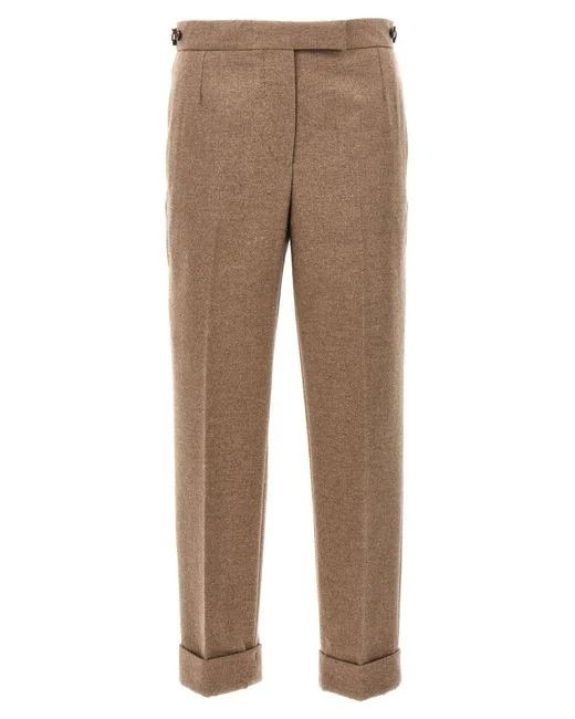 o1s22i1n0924 Cropped Wool-Flannel Pants in Beige