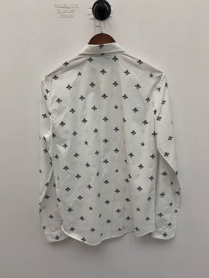 Gucci Gucci Size 39 Full-print little bee white shirt Size US XXS / EU 40 - 2 Thumbnail