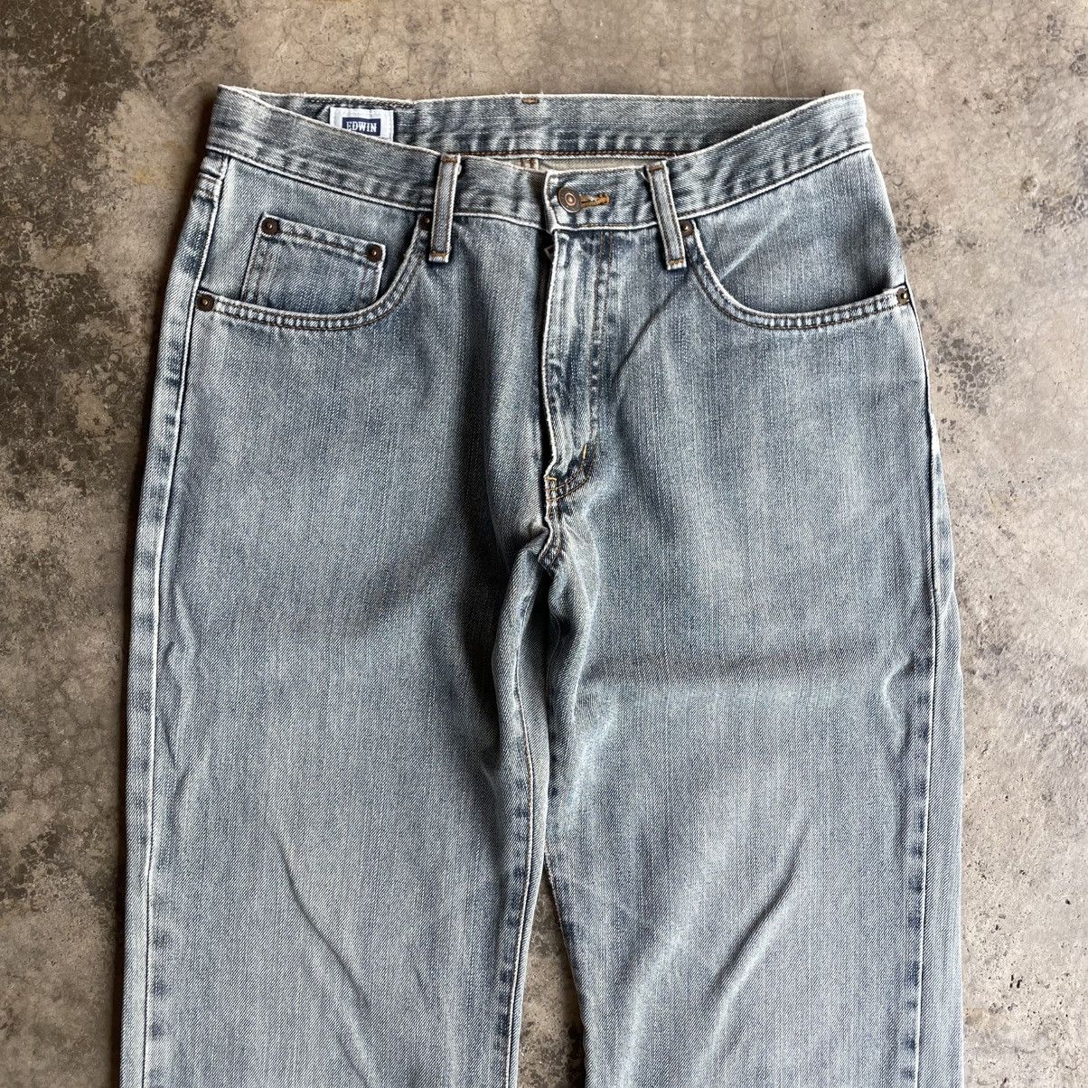 Edwin 🔥Vintage Edwin 404 Stoned Washed Ripped Distress Denim Jeans Size US 31 - 2 Thumbnail