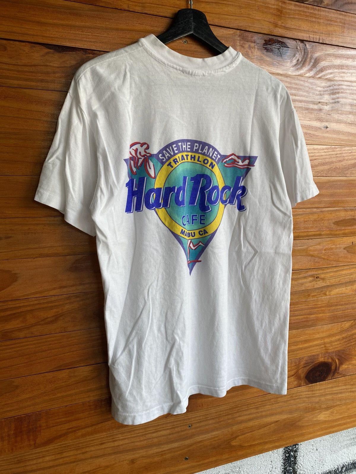 Hard Rock Cafe Vintage 90s Hard Rock Cafe Malibu Triathlon Save the Planet Size US M / EU 48-50 / 2 - 4 Thumbnail