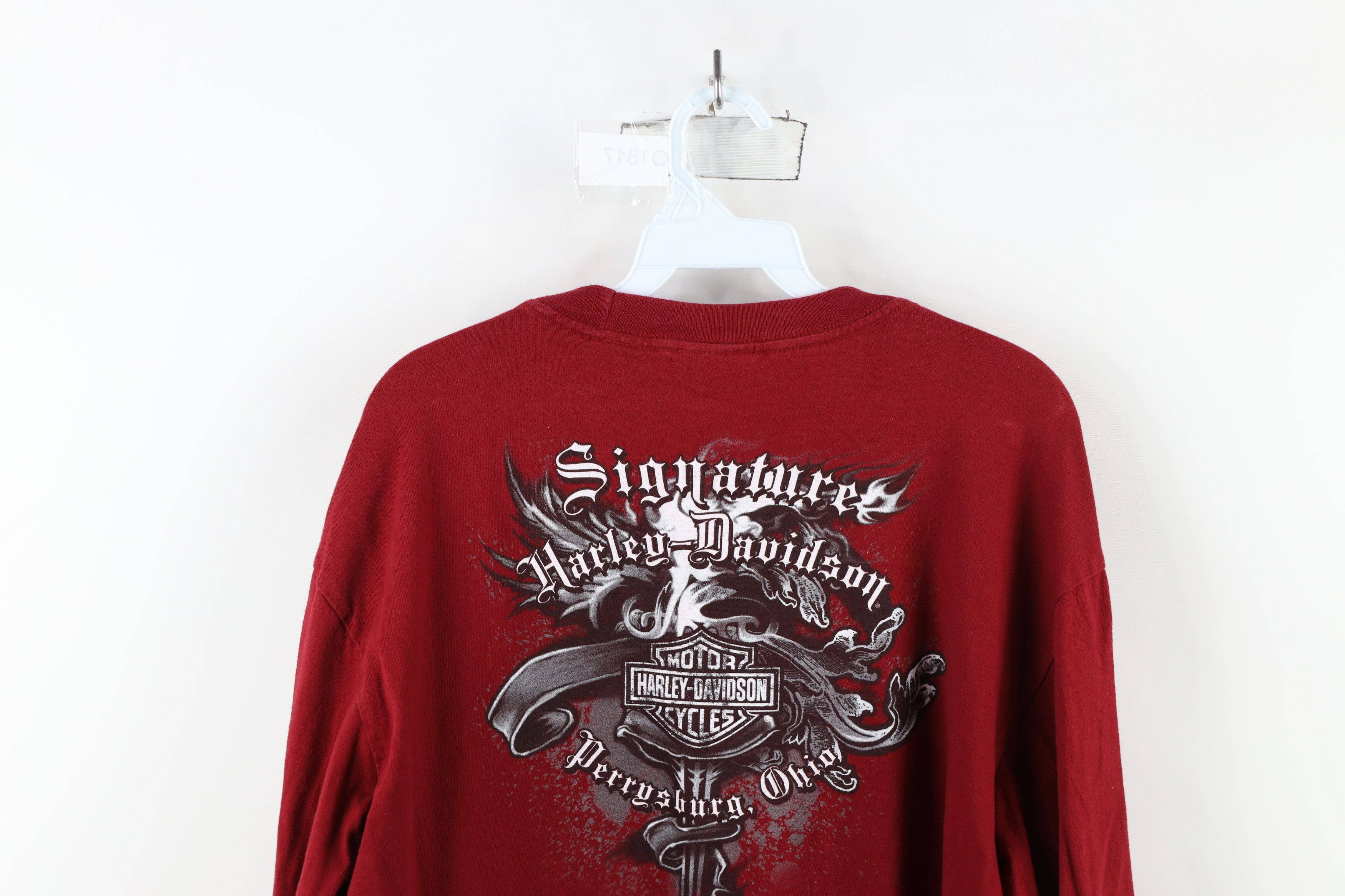 Harley Davidson Vintage Y2K Harley Davidson Spell Long Sleeve T-Shirt Red Size US XL / EU 56 / 4 - 13 Thumbnail