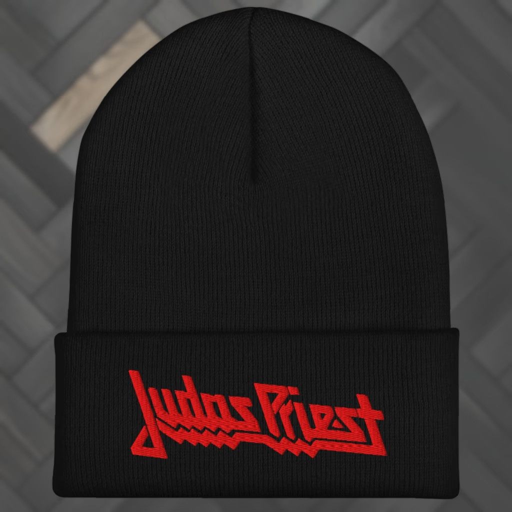 Logo 7 Judas Priest Embroidered Logo Beanie Hat Black Officially Licensed Size ONE SIZE - 1 Thumbnail