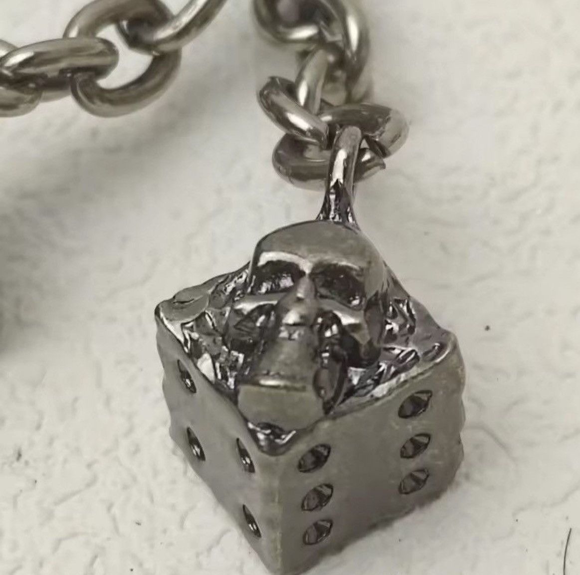 Vintage Retro Skull Dice Black Gun Plated Metal Wallet Chain Size ONE SIZE - 7 Thumbnail