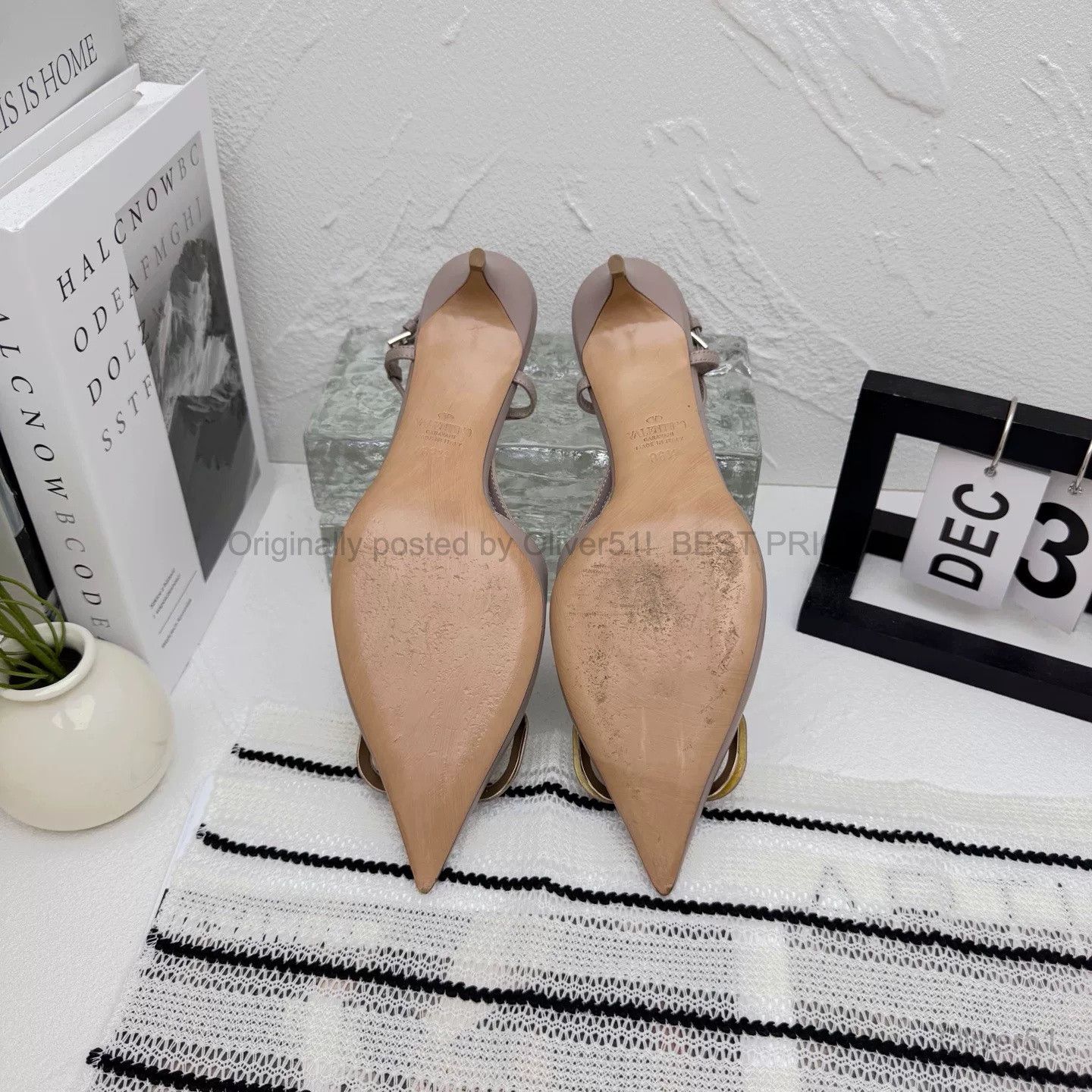 Valentino Valentino Cinnamon Pink Classic V Logo BFAJEFG466 Size US 5.5 / IT 35.5 - 5 Thumbnail