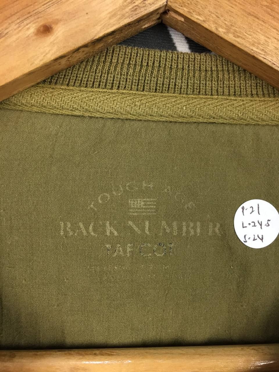 Japanese Brand Back Number Japan Olive Green Waffle Knit Long Sleeve Tee Size US M / EU 48-50 / 2 - 7 Thumbnail