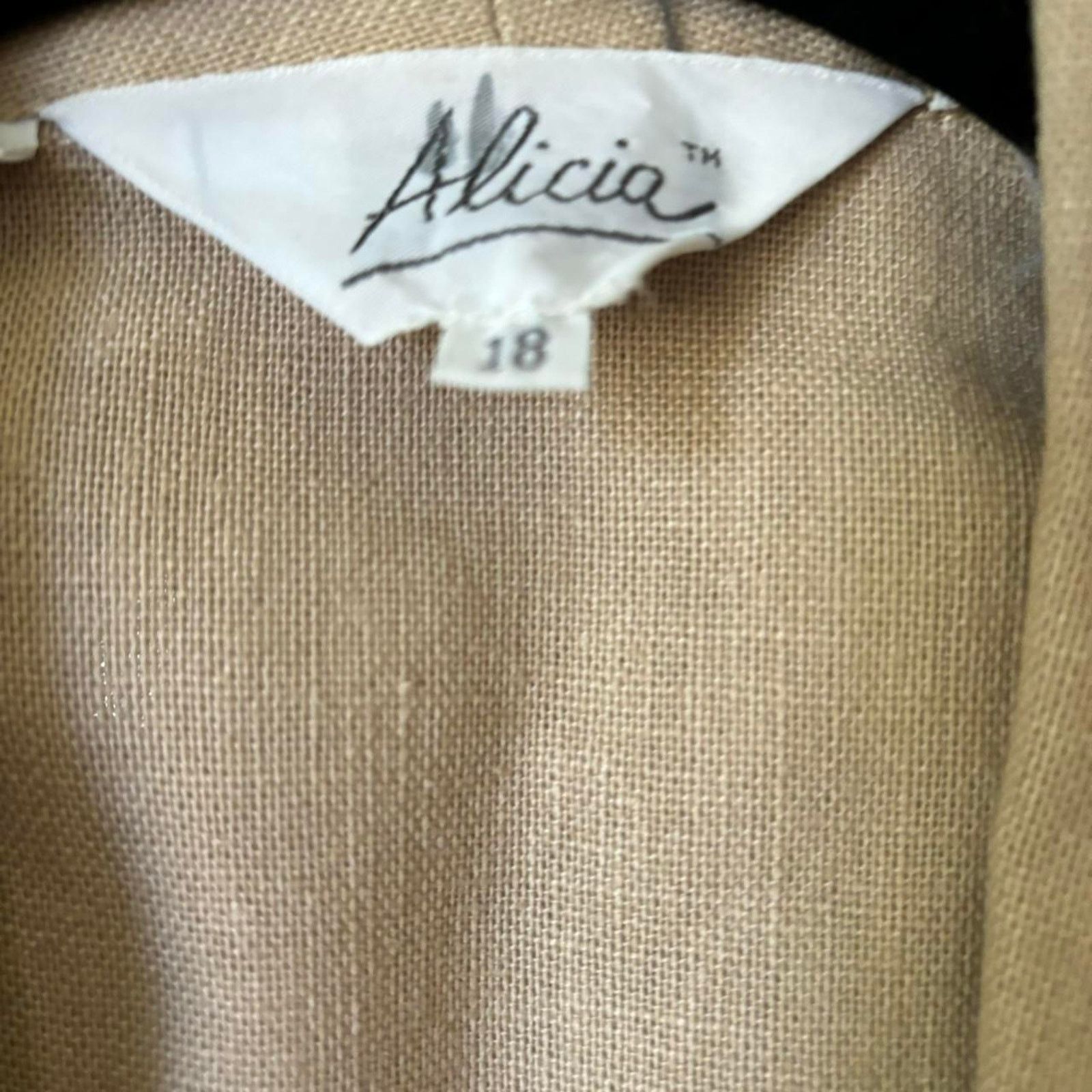 Vintage Alicia Tan Linen Oversized Blazer 18 Preppy Oversized Size XXL / US 16-18 / IT 52-54 - 3 Thumbnail