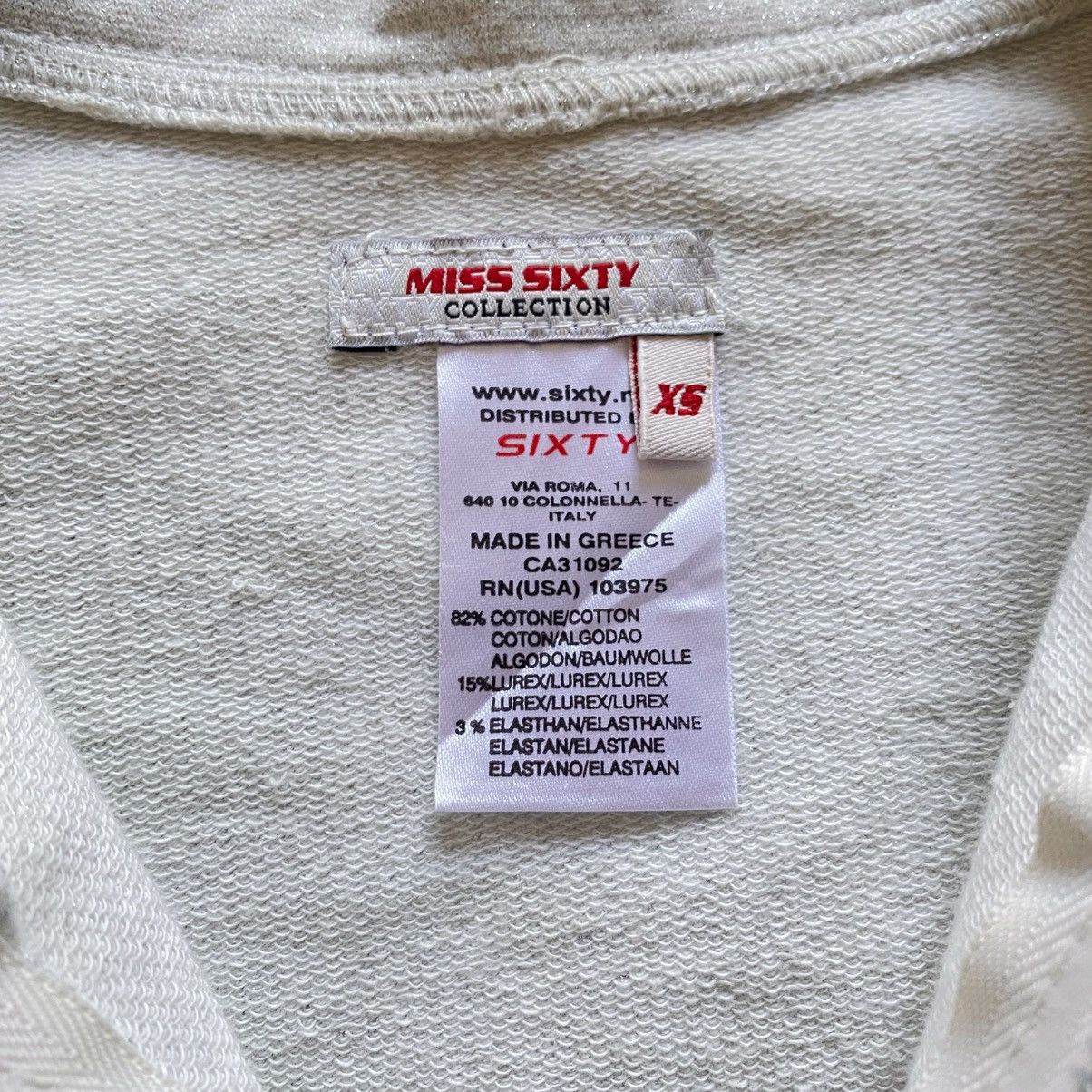 Hysteric Glamour Japan Miss Sixty Cropped Denim Biker Jacket Silver Y2K Size XS / US 0-2 / IT 36-38 - 6 Thumbnail
