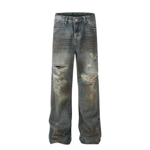 VIBE Men's heavy duty punk distressed jeans y2k Size US 32 / EU 48 - 1 Thumbnail