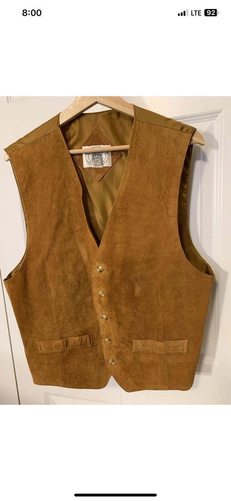 John Ashford John Ashford mens sz XL suede vest nylon back western Size US XL / EU 56 / 4 - 6 Thumbnail