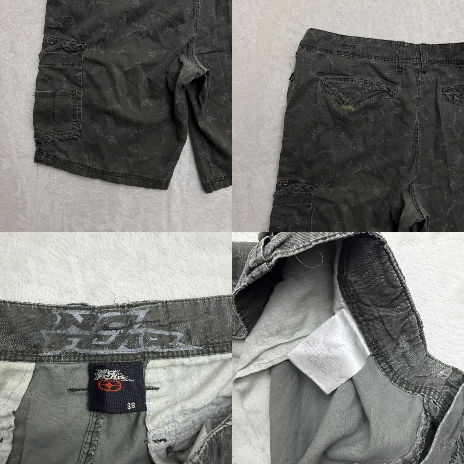 No Fear No Fear Royal Cargo Shorts Mens 38 Gray Camo Relaxed Inseam 12 in Summer Cargo Pocket Shorts Size US 38 / EU 54 - 9 Thumbnail