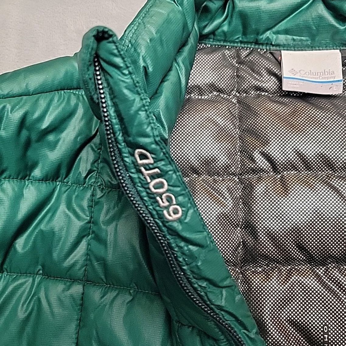 Vintage Columbia Turbo Puffer Down Jacket Mens L Green Omni Heat 650TD Full Zip Jacket Size US L / EU 52-54 / 3 - 6 Thumbnail