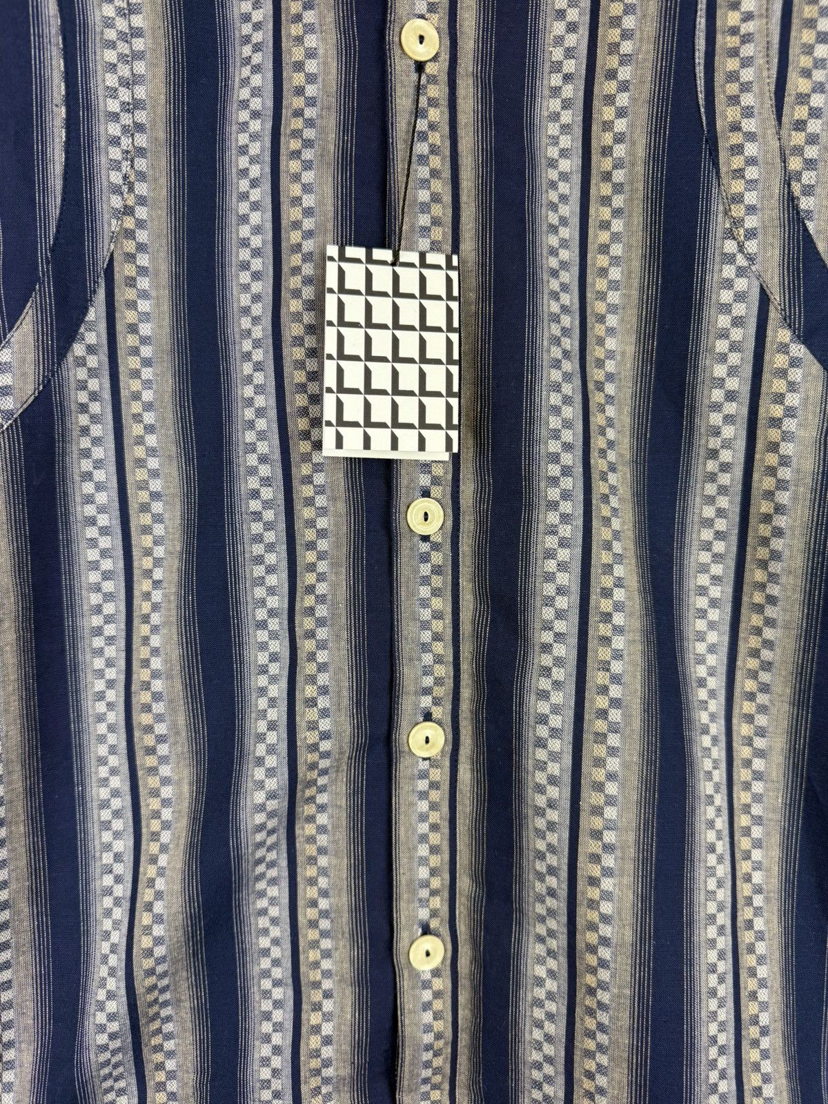Designer BNWT! Labrum L/S Collarless Patterned Button Up Shirt Size US M / EU 48-50 / 2 - 9 Thumbnail