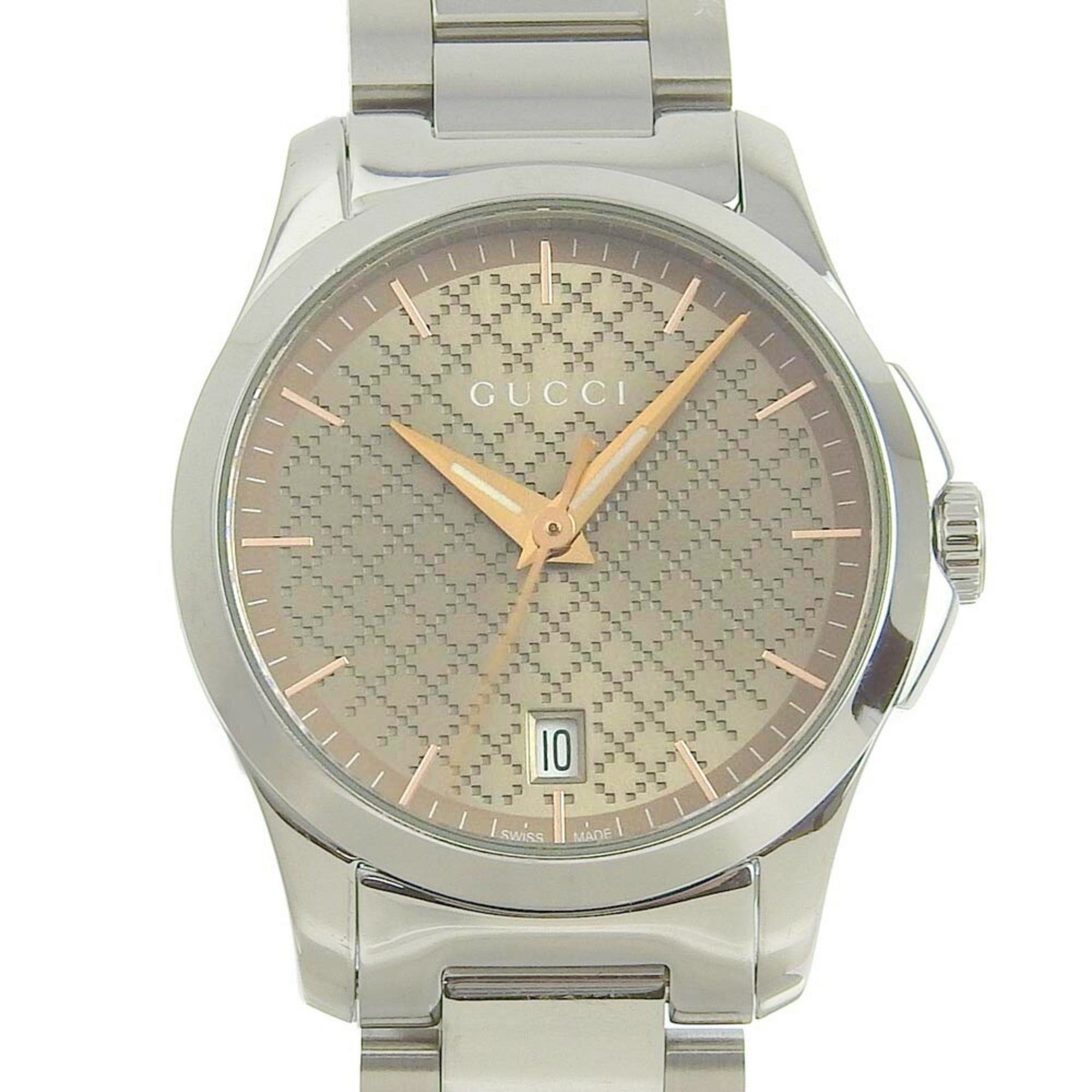 image of Gucci G Timeless Date Ladies Quartz Battery Watch 126 5 Ya126594 in Black, Women's