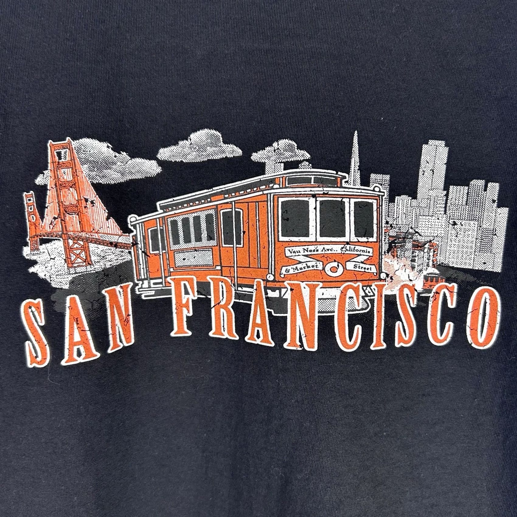 Vintage VINTAGE Bayside T-Shirt San Francisco Black Heavyweight Made USA M Men California USA 90s Theme Size US M / EU 48-50 / 2 - 2 Thumbnail