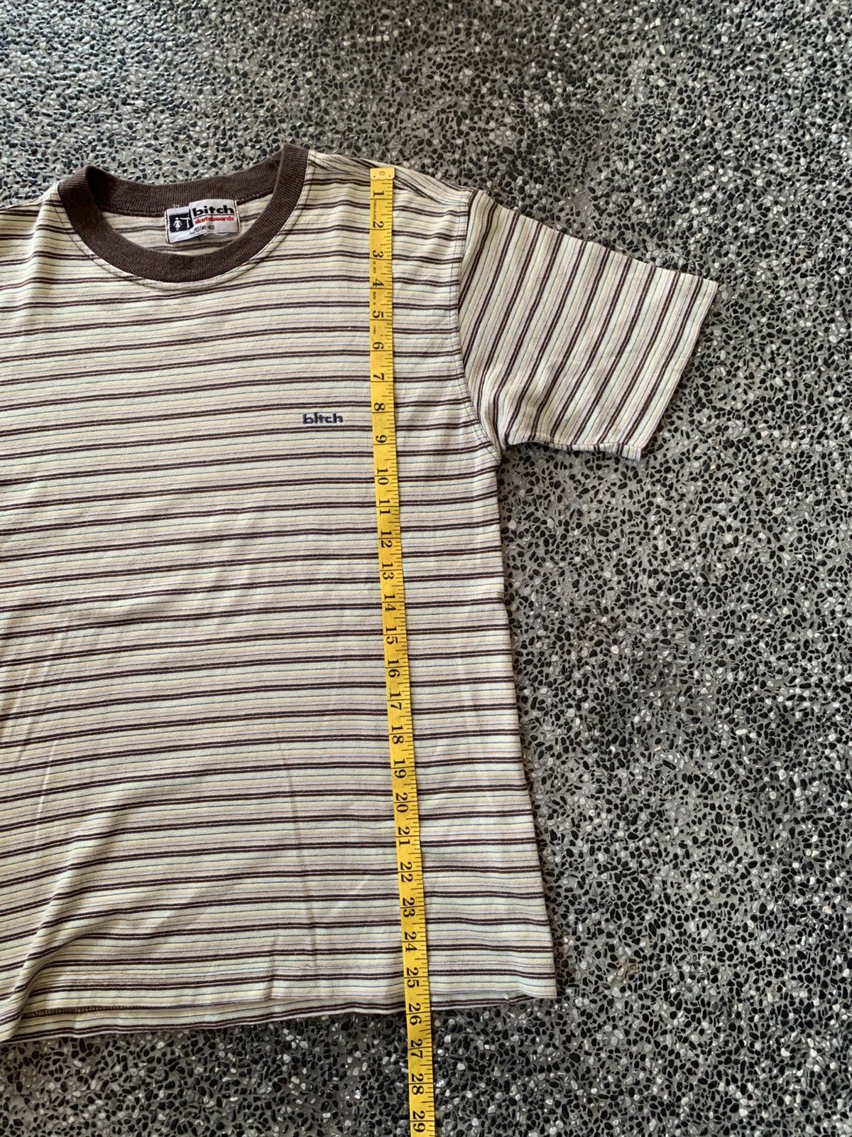 Vintage Vintage 90s Bitch Skateboards Striped T shirt Size US S / EU 44-46 / 1 - 8 Thumbnail