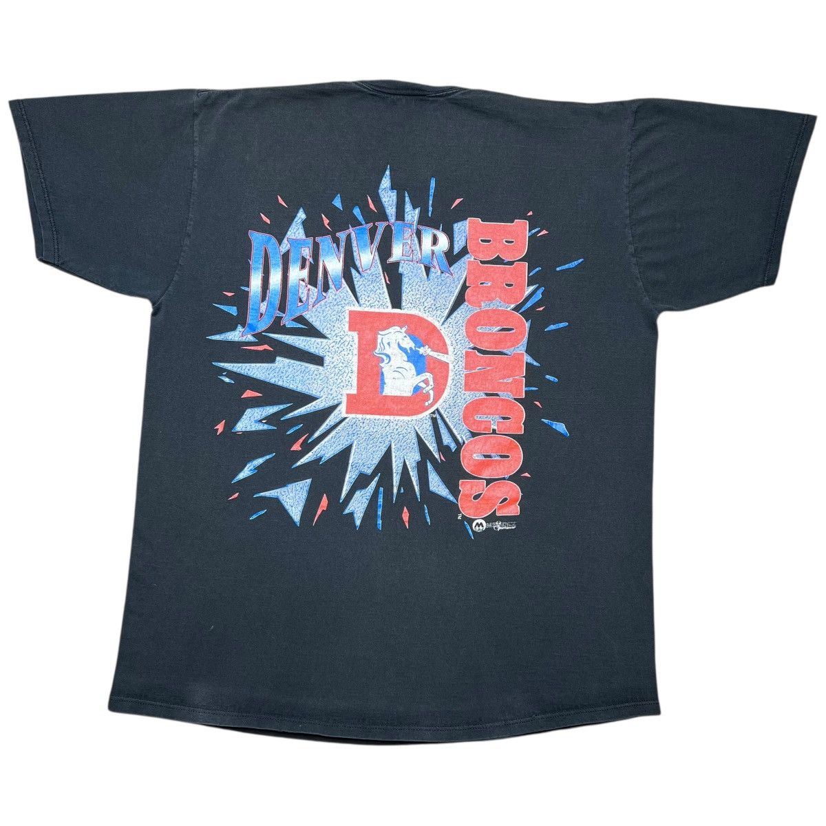 NFL × Vintage 90s NFL Denver Broncos Shattered Glass Mendez Sportswear Tee Size US XL / EU 56 / 4 - 1 Thumbnail