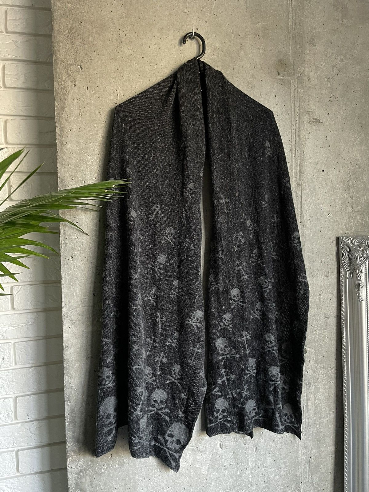 Pre-owned Seditionaries X Vintage Skull Scarf Turban Mastermind Style Y2k In Black Gray