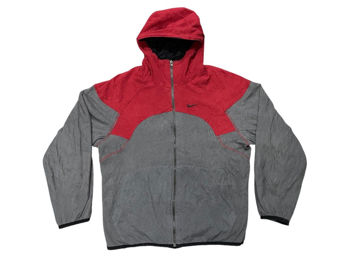 Nike × Vintage 2000s NIKE REVERSIBLE NYLON/FLEECE HOODIE ZIPPER JACKET Size US M / EU 48-50 / 2 - 3 Thumbnail