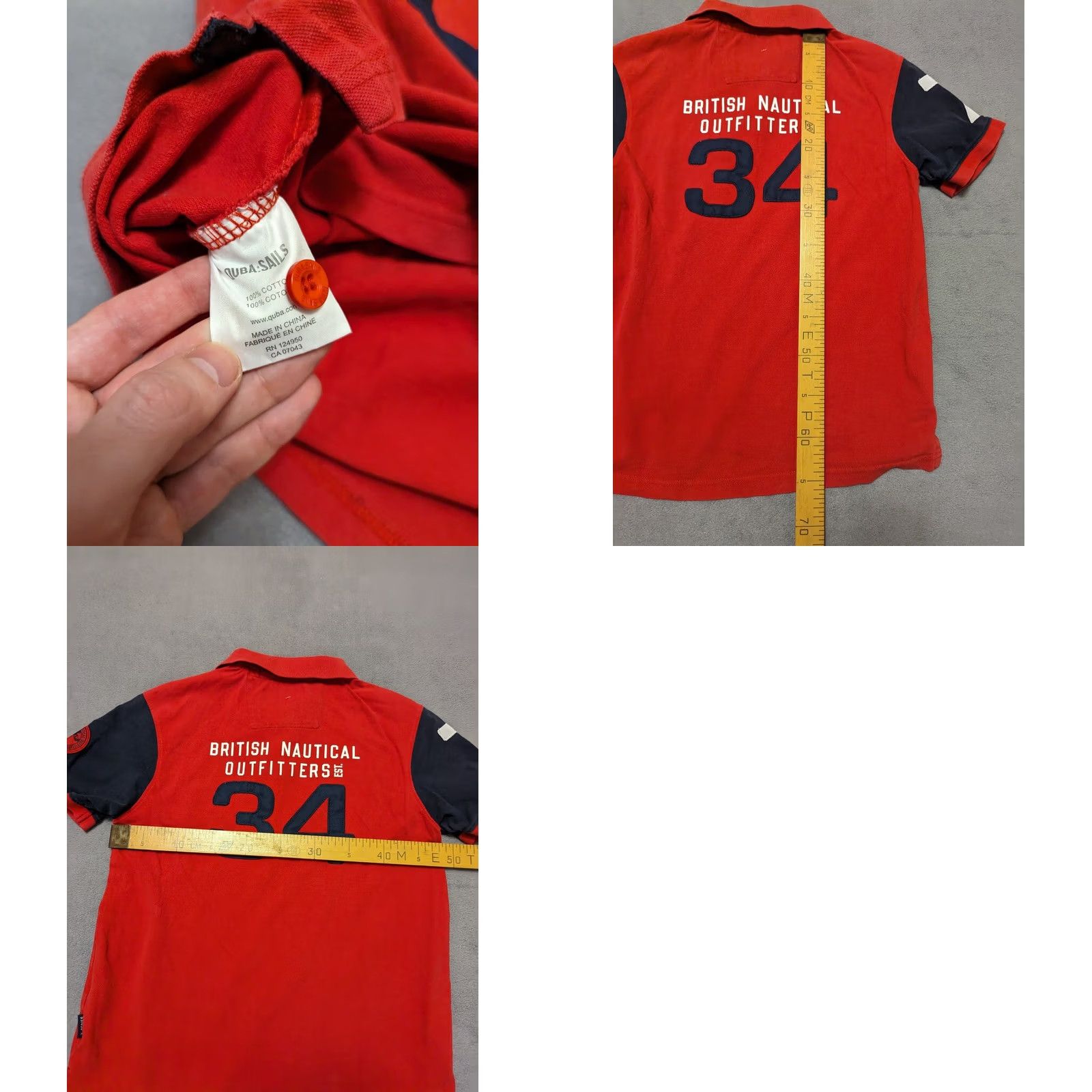 Vintage QUBA SAILS X-SERIES BRITISH NAUTICAL POLO SHIRT MENS SIZE S RED Size US S / EU 44-46 / 1 - 9 Thumbnail