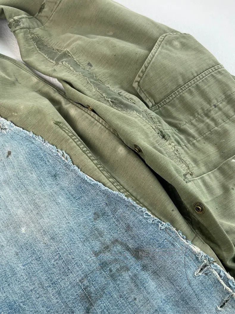 Greg Lauren Greg Lauren size M Military fabric patchwork denim pants Size US 27 - 9 Thumbnail
