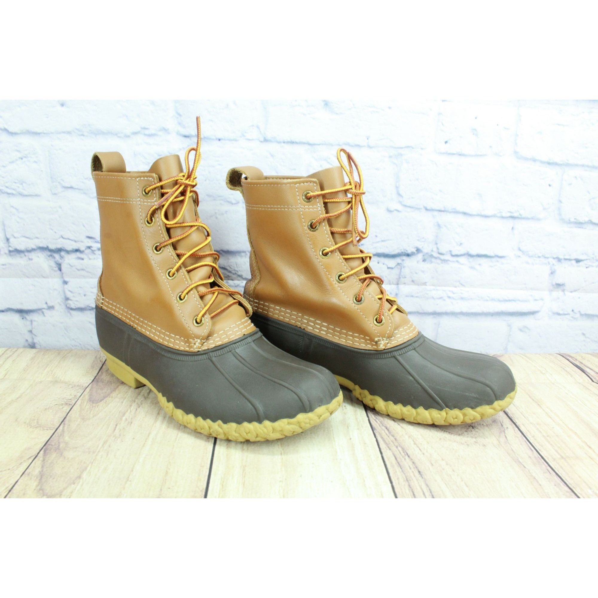 Leather LL Bean Women's Leather 8" Unlined Ankle Duck Boots Size 9 M Size US 9 / IT 39 - 3 Thumbnail