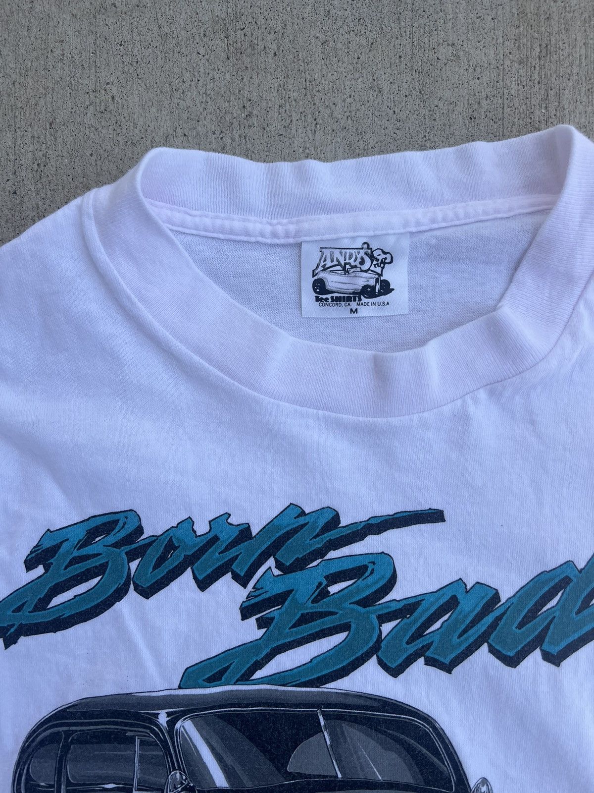 Vintage True Vintage 1992 white and blue “Born Bad” car tee Size US M / EU 48-50 / 2 - 2 Thumbnail