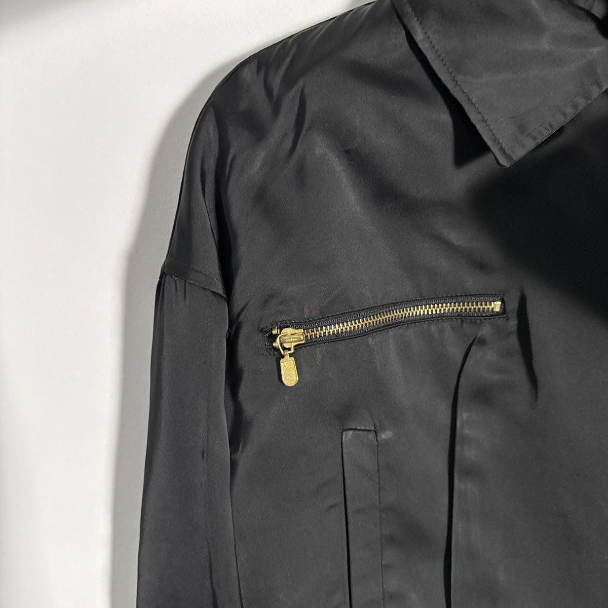 Dolce & Gabbana Dolce & Gabbana 1990s Cropped Biker Jacket Black Blazer Size L / US 10 / IT 46 - 8 Thumbnail