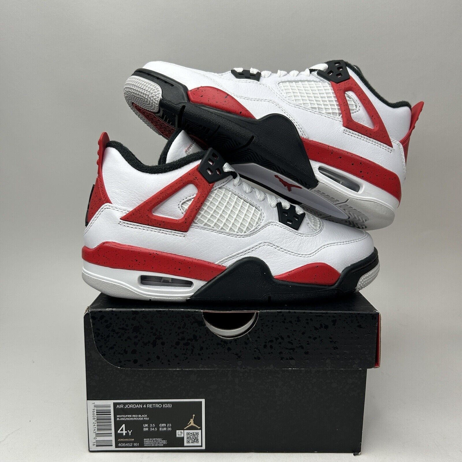 Nike Nike Air Jordan 4 Retro GS “Red Cement” 2023 Size US 5.5 / IT 35.5 - 1 Thumbnail
