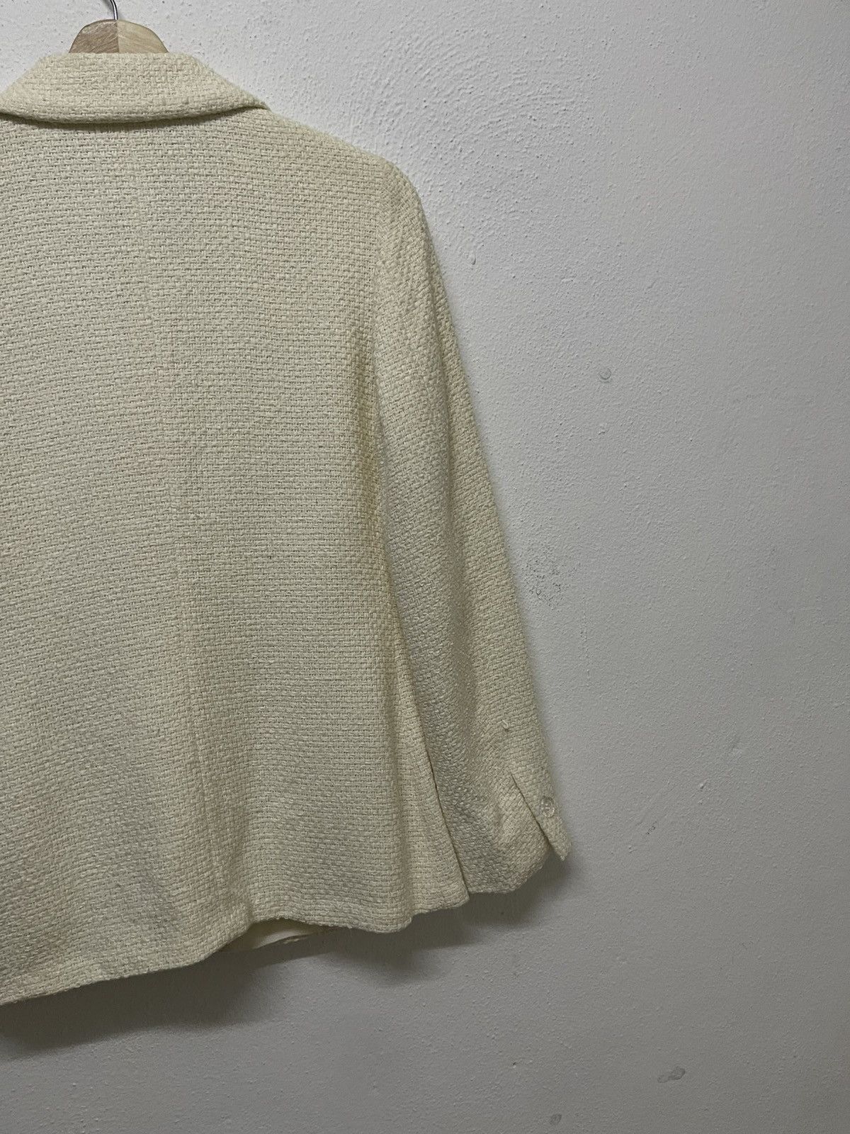 agnes b. 1990s AGNES B OFF-WHITE TEXTURED ZIPPER JACKET Size XS / US 0-2 / IT 36-38 - 11 Thumbnail