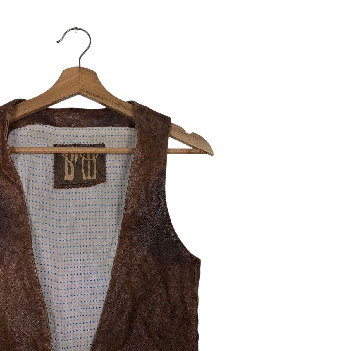 Vera Pelle 🔥VINTAGE GENUINE LEATHER VEST JACKET BIKER BEN ISSEY MIYAKE Size US M / EU 48-50 / 2 - 8 Thumbnail