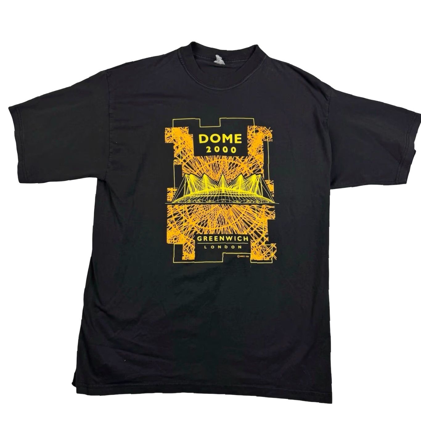 Vintage VTG Millenium Dome T-Shirt London Greenwich Y2K Black Large Mens S/S Crew Neck Cotton Graphic Print Size US L / EU 52-54 / 3 - 2 Thumbnail