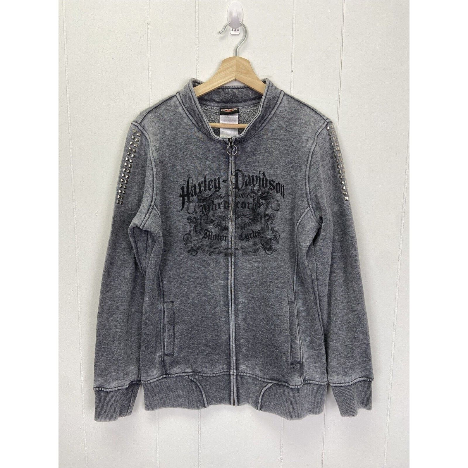 Harley Davidson Harley Davidson Burnout Studded Y2K Jacket Size Large Size L / US 10 / IT 46 - 1 Thumbnail