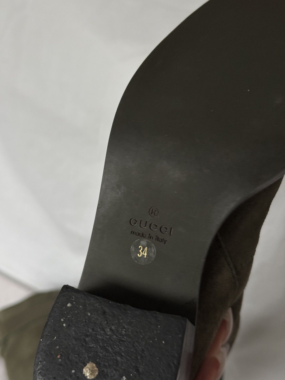 Designer × Gucci Gucci Suede Khaki Riding Boots Size US 4 / IT 34 - 8 Thumbnail