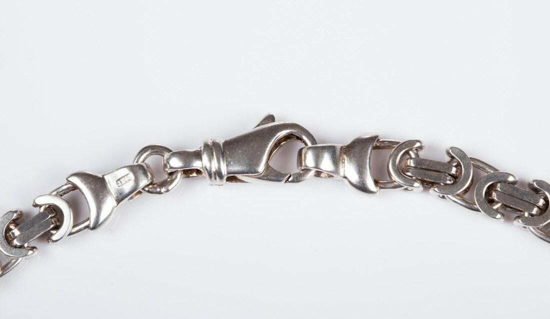 Handmade Sterling Silver Men's Hand Made Chain Necklace Size ONE SIZE - 4 Thumbnail