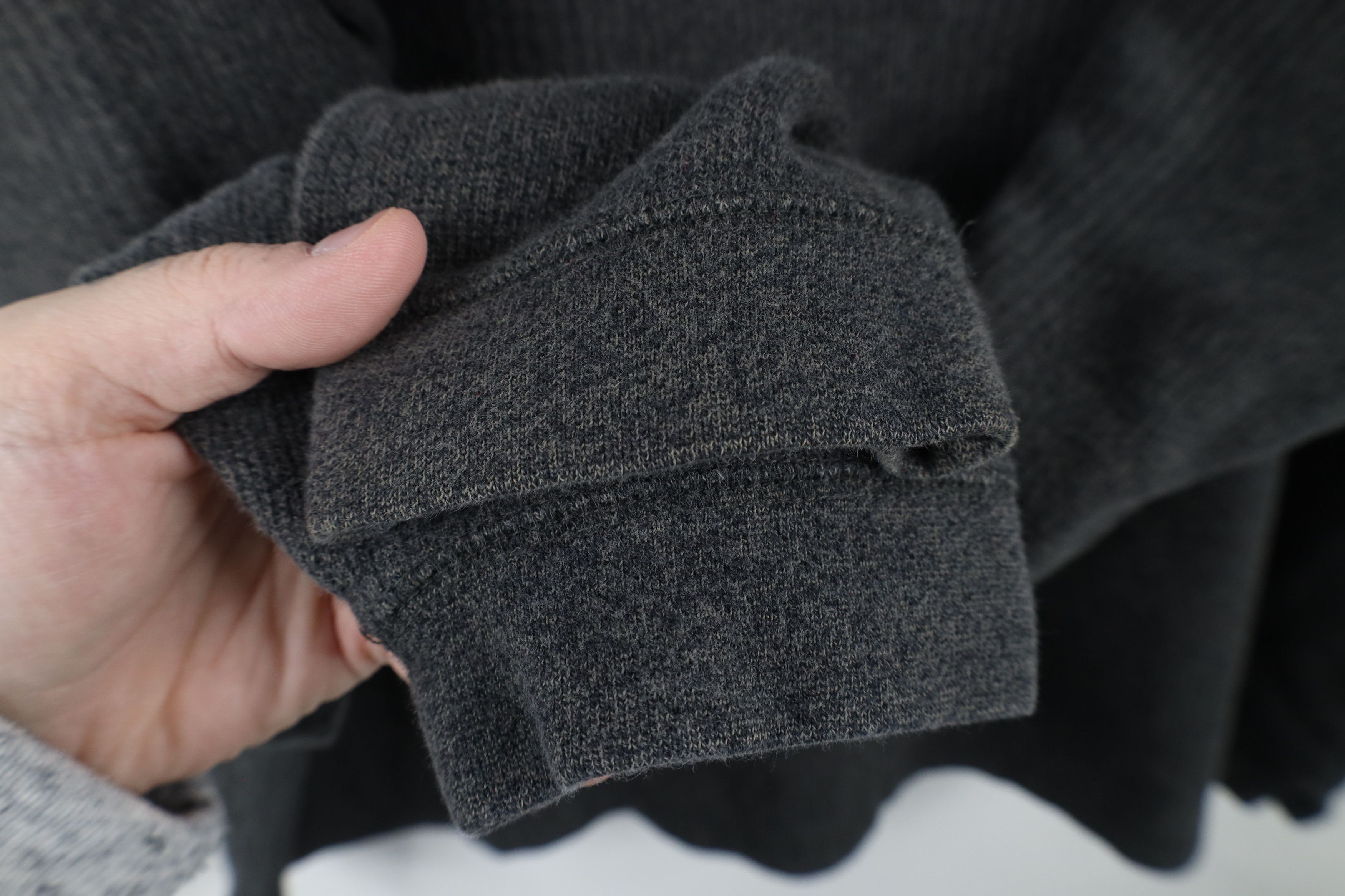 Vintage Vintage 90s Streetwear Ribbed Knit Long Sleeve Polo Gray Size US XL / EU 56 / 4 - 5 Thumbnail