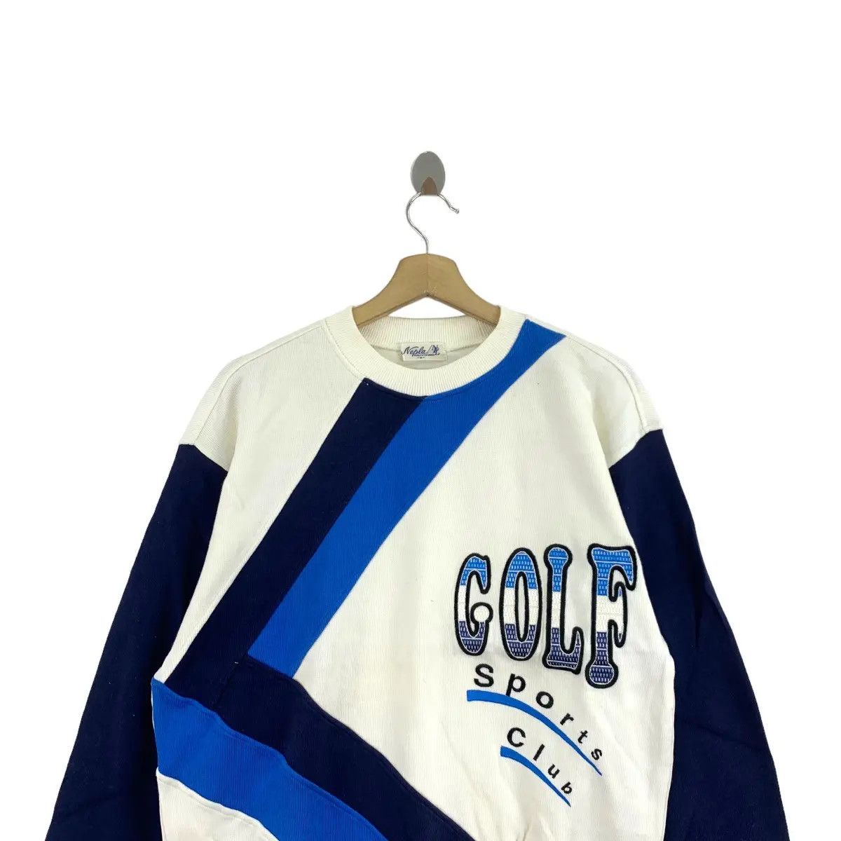 Vintage Vintage GOLF SPORTS CLUB Striped Logo Sweatshirt Sweater Size M / US 6-8 / IT 42-44 - 4 Thumbnail