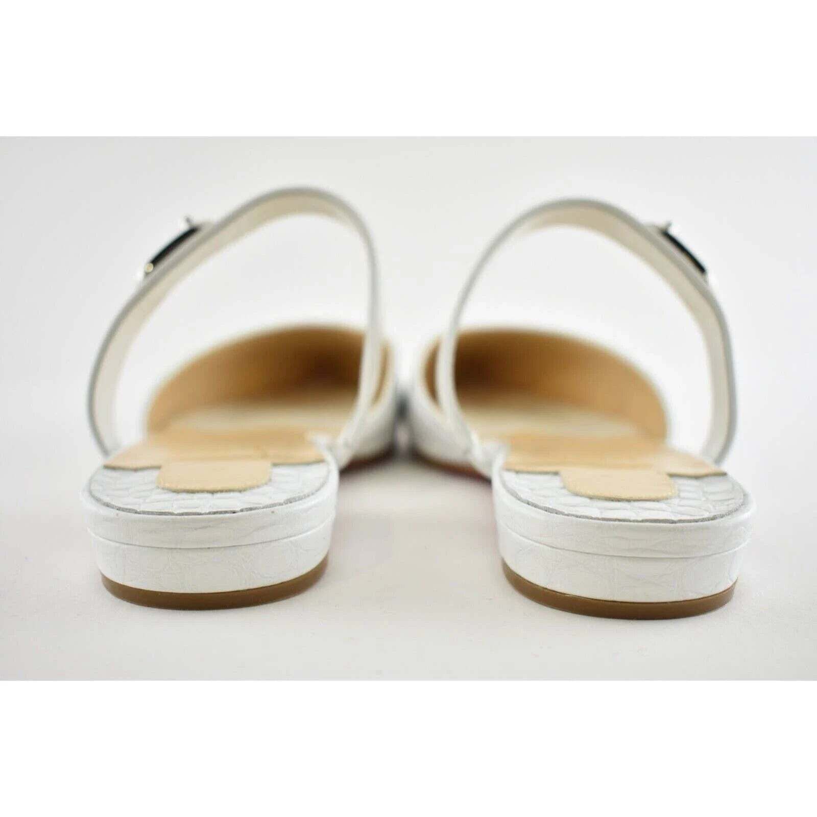 Christian Louboutin Christian Louboutin Choc Lock Flat White Croc Pointed Toe Size US 8 / IT 38 - 11 Thumbnail