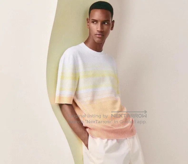 Hermes Hermes Men's knit short-sleeve T-shirt, 100% cotton, gradi Size US S / EU 44-46 / 1 - 7 Thumbnail